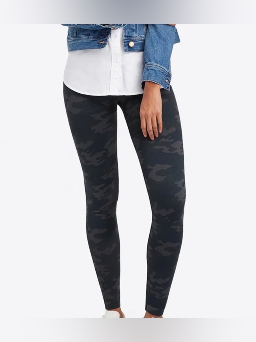 SPANX "Look at Me Now" Seamless Leggings Black Camo (L)